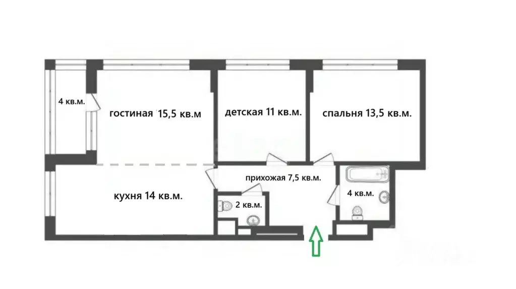 3-к кв. Москва Шелепихинская наб., 40к3 (70.0 м) - Фото 2
