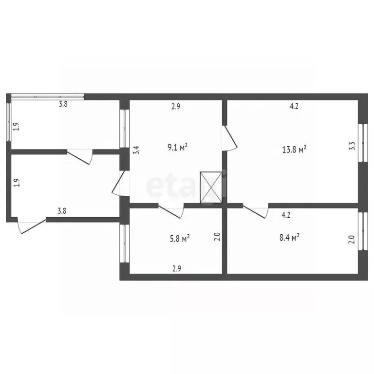 3-к кв. Тамбовская область, с. Сампур ул. ПУ-4, 5 (37.2 м) - Фото 2