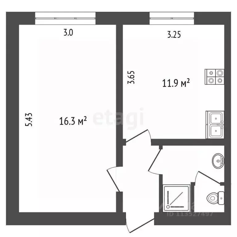 1-к кв. Московская область, Протвино Серпухов городской округ, ул. ... - Фото 2