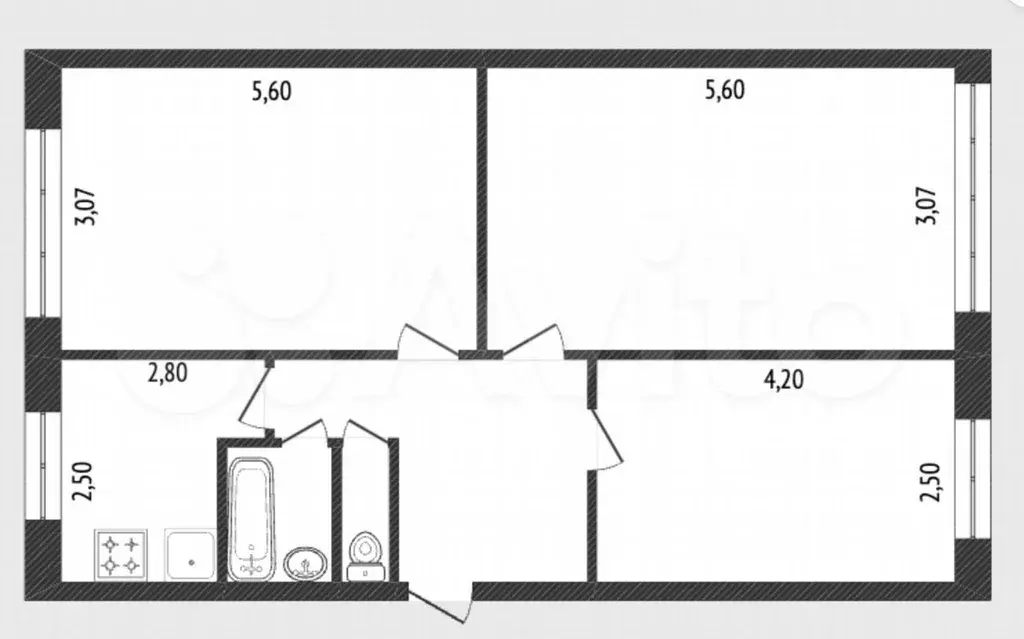 3-к. квартира, 60 м, 1/5 эт. - Фото 0