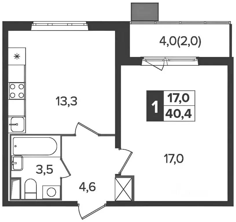 1-к кв. Московская область, Ленинский городской округ, пос. Битца ... - Фото 2