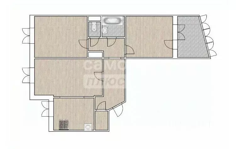3-к кв. Тюменская область, Тюмень Широтная ул., 53 (65.0 м) - Фото 1