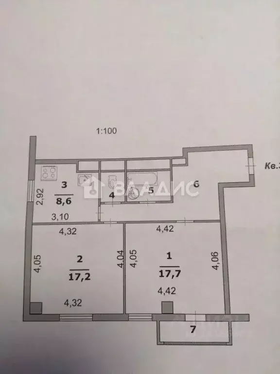 2-к кв. Белгородская область, Белгород Привольная ул., 66 (61.4 м) - Фото 2