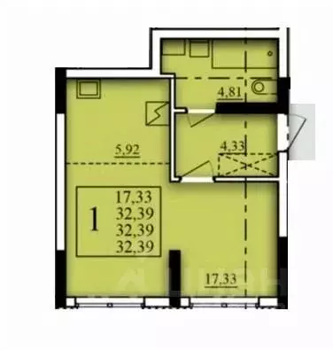 Студия Башкортостан, Уфа Затон-Восточный жилрайон, Паруса жилой ... - Фото 1