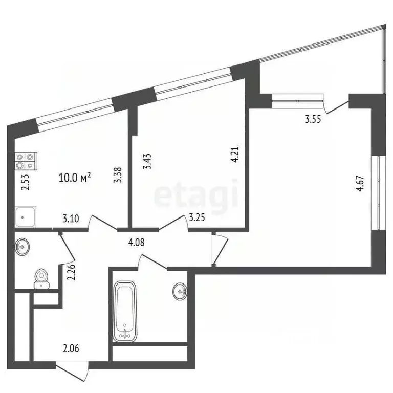 2-к кв. Москва Автозаводская ул., 23Бк2 (55.0 м) - Фото 1