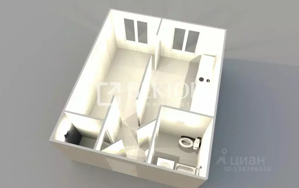 1-к кв. Костромская область, Кострома Окружная ул., 51А (38.0 м) - Фото 2