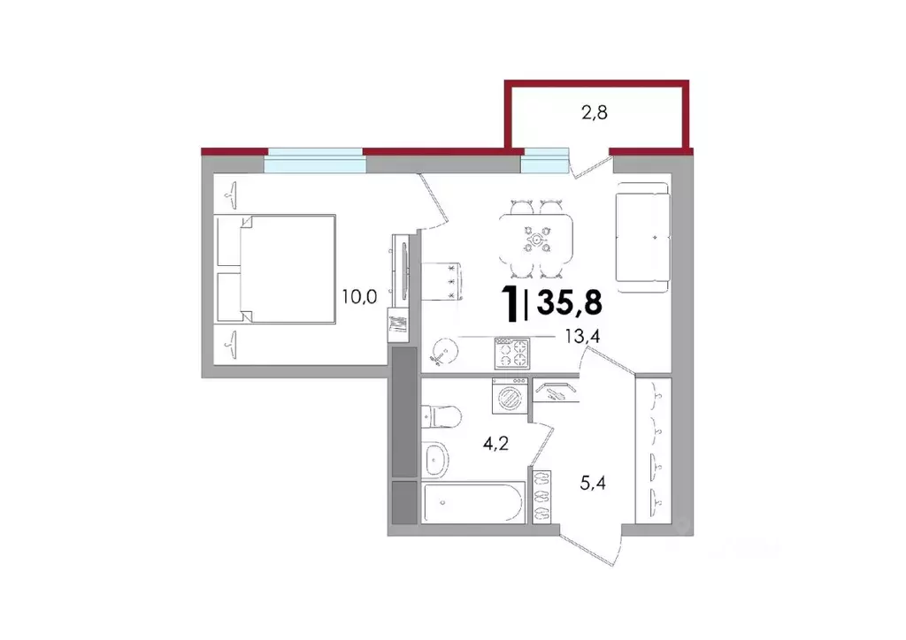 1-к кв. Тверская область, Калининский муниципальный округ, д. Батино ... - Фото 1