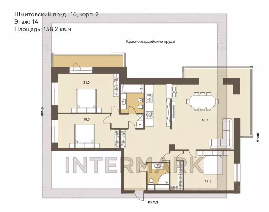 4-к кв. Москва Шмитовский проезд, 16С2 (158.2 м) - Фото 2
