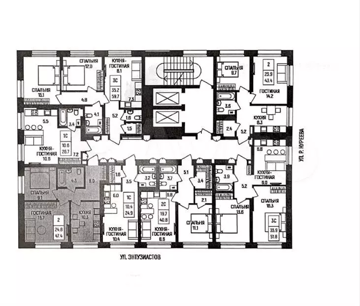 2-к. квартира, 47,5 м, 17/20 эт. - Фото 1