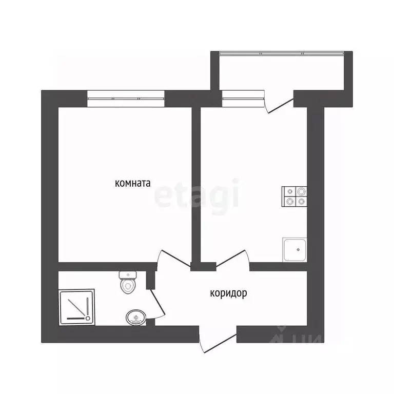 1-к кв. Калининградская область, Зеленоградск Московская ул., 60 (41.0 ... - Фото 2