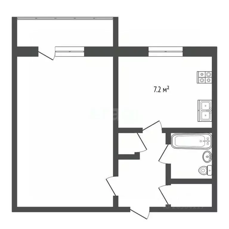 1-к кв. Севастополь ул. Генерала Жидилова, 40 (34.2 м) - Фото 2