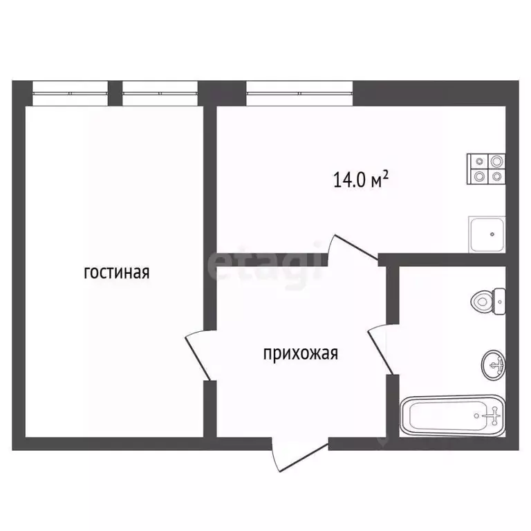 1-к кв. Ямало-Ненецкий АО, Муравленко ул. Дружбы Народов, 74А (47.5 м) - Фото 2
