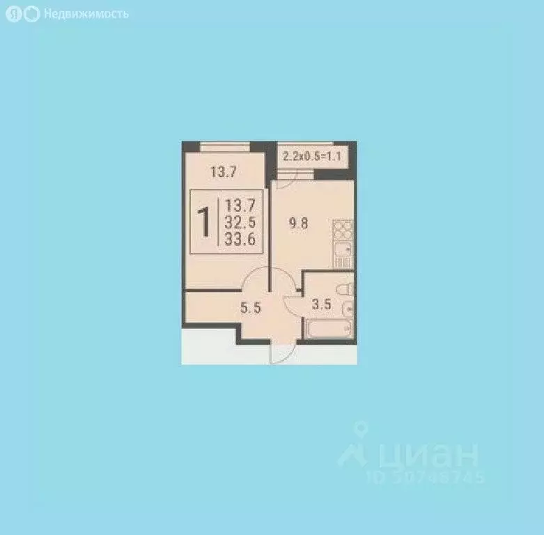 1-к кв. Краснодарский край, Краснодар ул. Евгении Жигуленко, 13 (33.6 ... - Фото 1