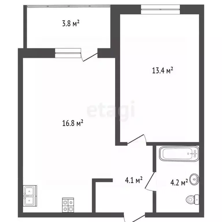 1-к кв. Калужская область, Калуга Новая ул., 47/3 (38.9 м) - Фото 2