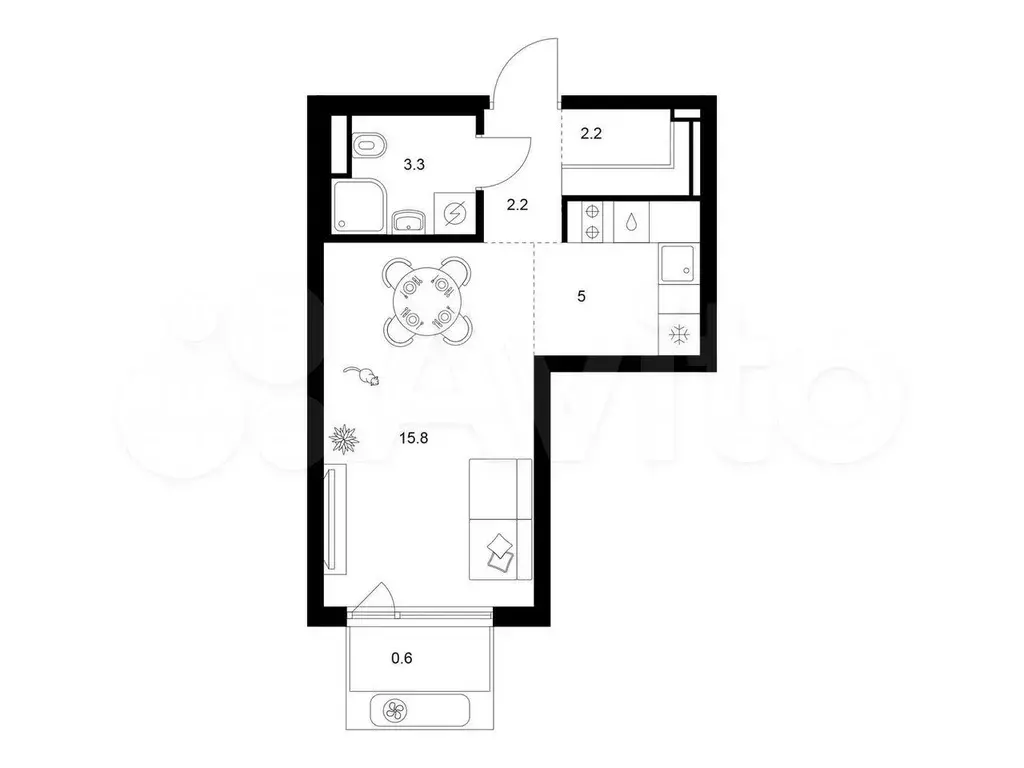 Квартира-студия, 29,1 м, 9/32 эт. - Фото 0