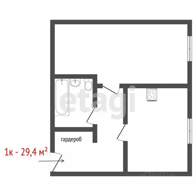 1-к кв. Свердловская область, Екатеринбург ул. Блюхера, 67к2 (30.0 м) - Фото 2
