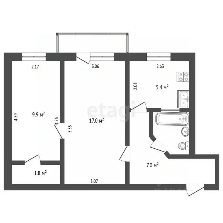 2-к кв. Севастополь ул. Горпищенко, 84 (44.1 м) - Фото 2