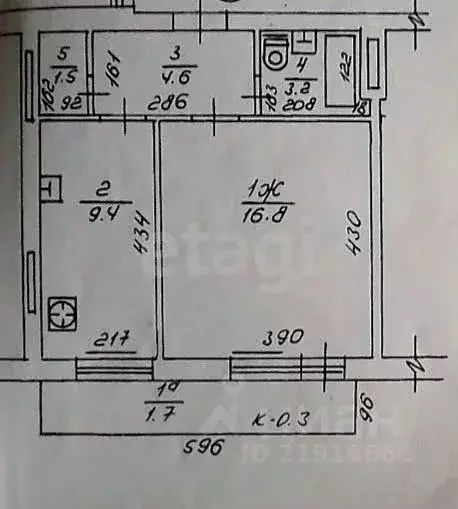 1-к кв. Калининградская область, Калининград Алданская ул., 20 (35.5 ... - Фото 2