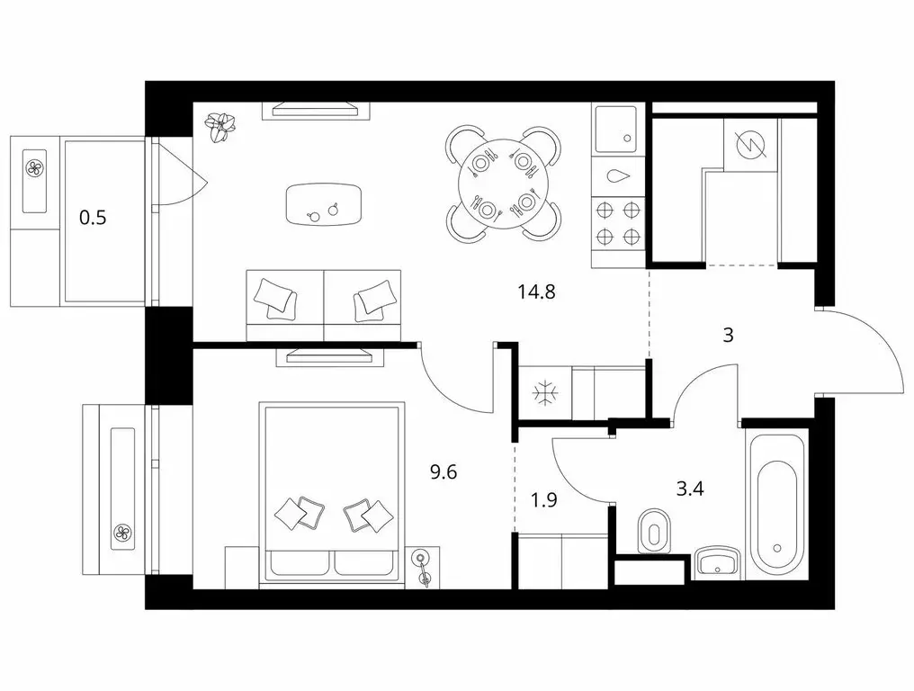 1-комнатная квартира: Москва, Амурская улица, 2Ак1 (36.2 м) - Фото 1