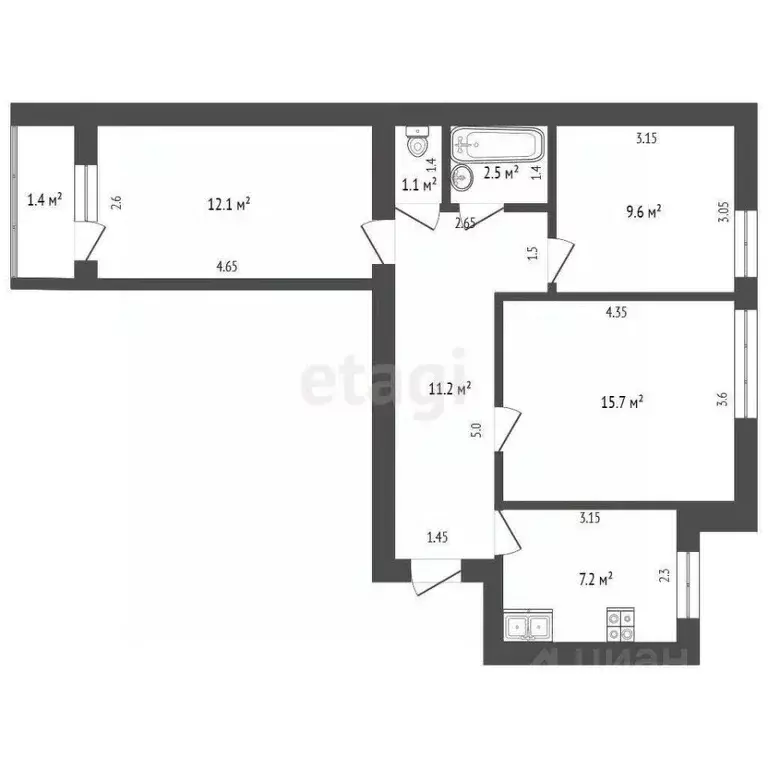 3-к кв. Мордовия, Саранск ул. Фридриха Энгельса, 15к8 (59.0 м) - Фото 0