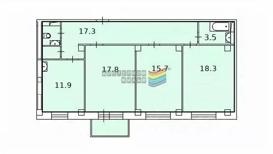 3-к кв. Красноярский край, Красноярск Северное ш., 48А (87.4 м) - Фото 1