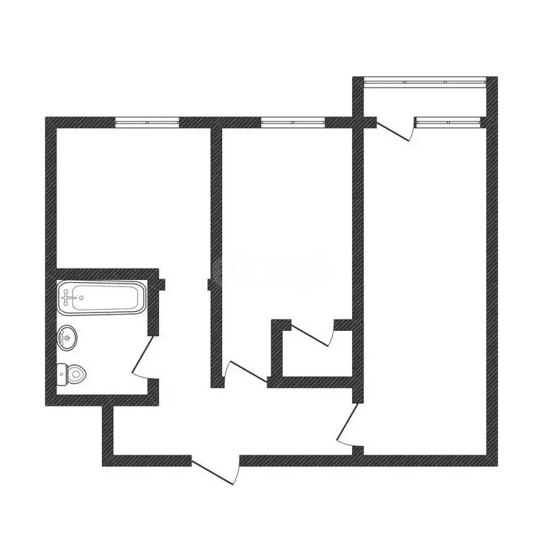 2-комнатная квартира: Киселёвск, Томская улица, 23 (43 м) - Фото 1