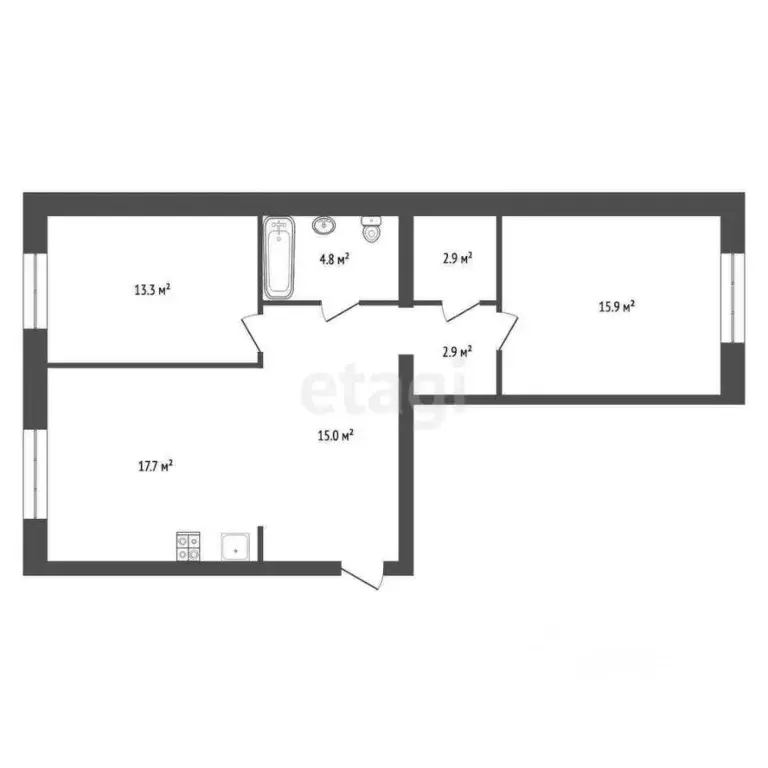 2-к кв. Тюменская область, Тюмень ул. Республики, 204к10 (73.3 м) - Фото 1