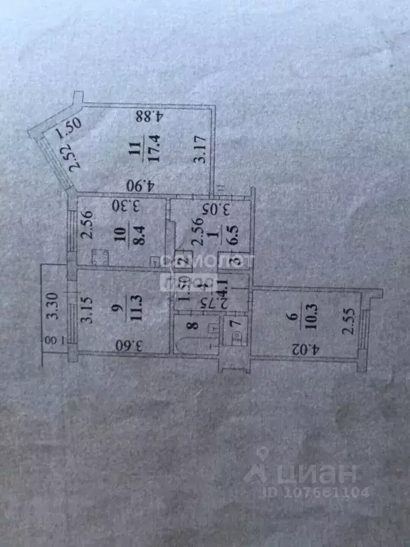 3-к кв. Липецкая область, Липецк 15-й мкр, 35 (62.5 м) - Фото 2