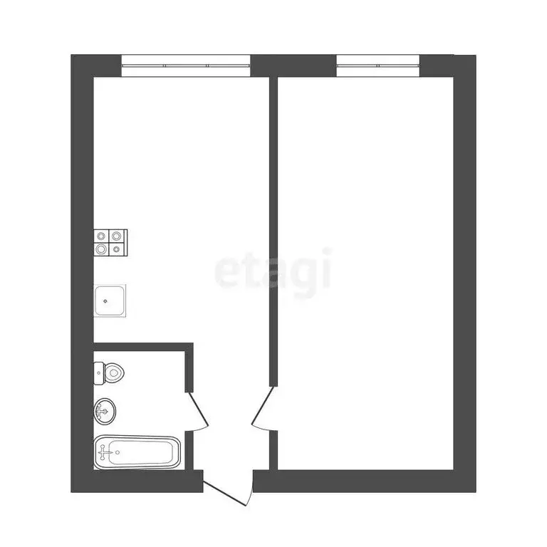 1-комнатная квартира: Нальчик, улица Ахохова, 188 (39.7 м) - Фото 1