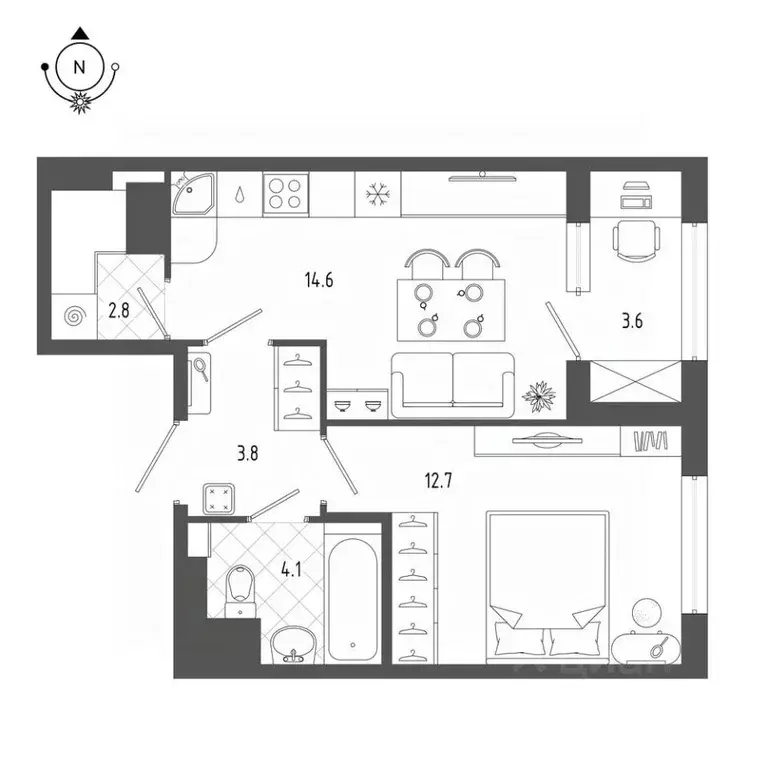 1-к кв. Санкт-Петербург бул. Измайловский, 9 (40.0 м) - Фото 0