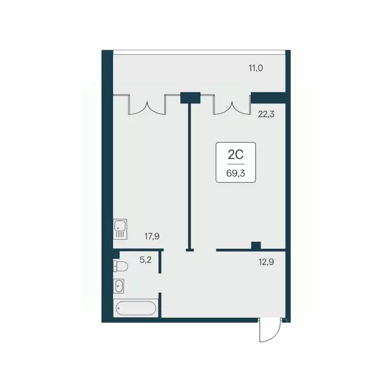 3-к кв. Крым, Алупка ш. Севастопольское, 6Ак3 (69.3 м) - Фото 1