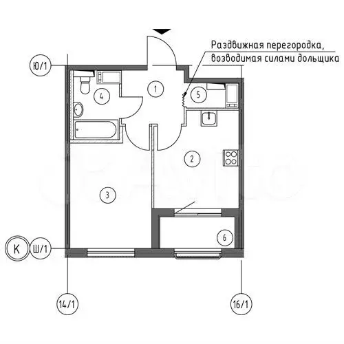 1-к. квартира, 36,3 м, 13/18 эт. - Фото 1