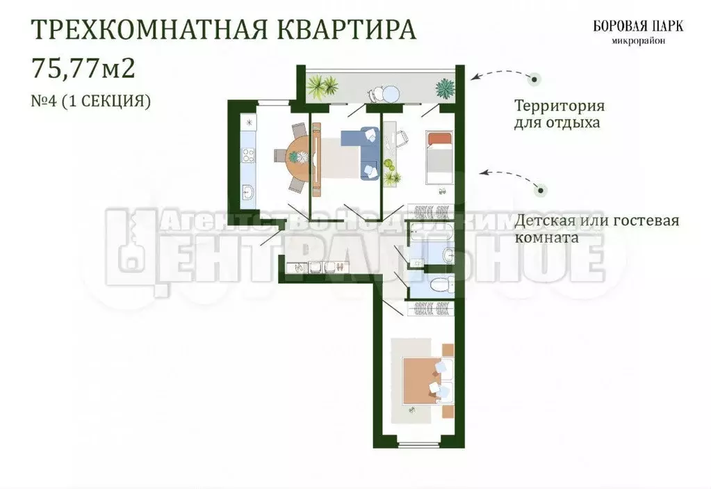 3-к. квартира, 75 м, 2/4 эт. - Фото 0