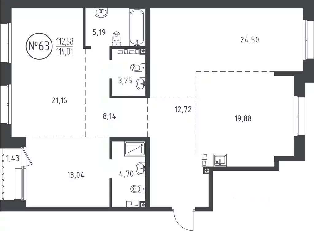 3-к кв. Иркутская область, Иркутск ул. Эдуара Дьяконова, 10 (113.66 м) - Фото 0