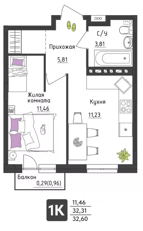 1-к кв. Пермский край, Пермь Верхне-Вишерская ул., 40 (32.6 м) - Фото 0