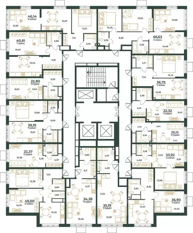 Студия Хабаровский край, Хабаровск Южный мкр, ул. Рокоссовского (34.38 ... - Фото 2