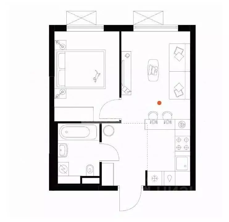 2-к кв. Москва ул. Трехполье, 6к1 (32.0 м) - Фото 2