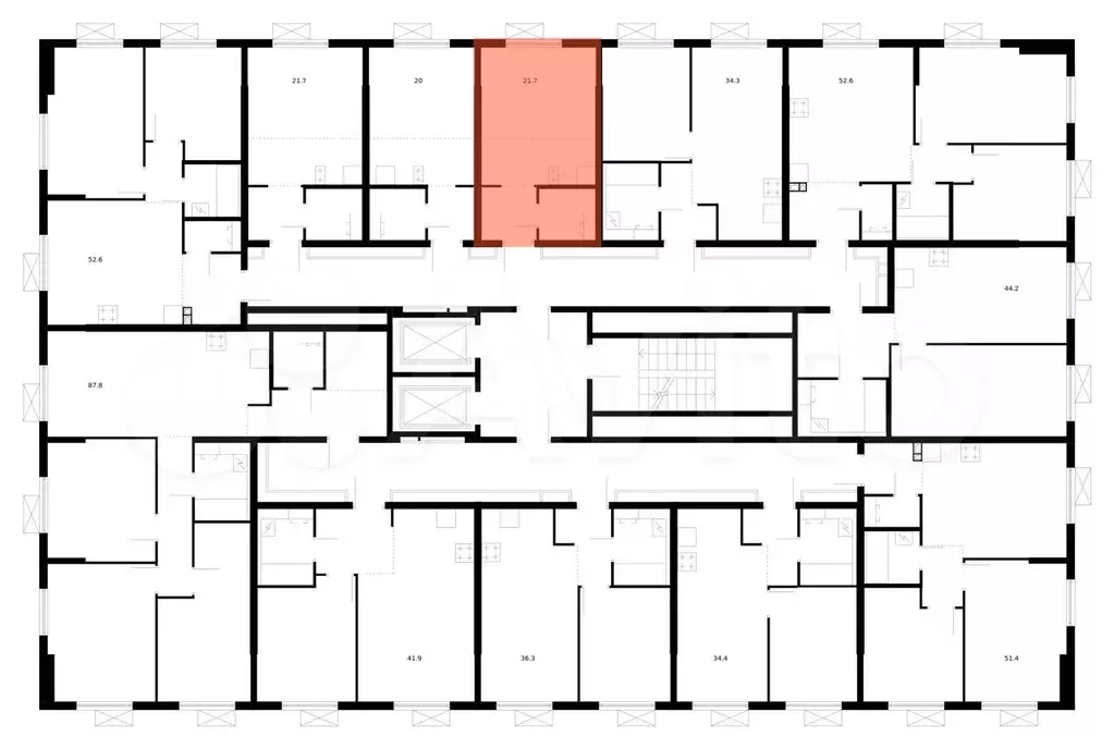 Квартира-студия, 21,7 м, 2/9 эт. - Фото 1