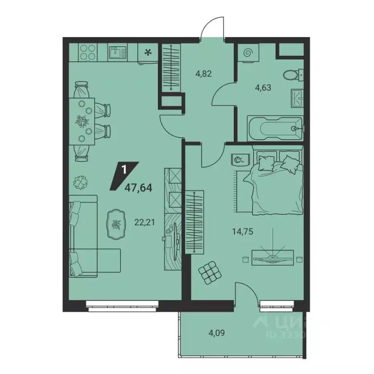 1-к кв. Свердловская область, Екатеринбург Юго-Западный жилрайон, Дом ... - Фото 1