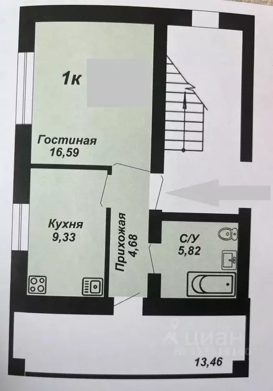 1-к кв. Челябинская область, Сосновский муниципальный округ, пос. ... - Фото 2