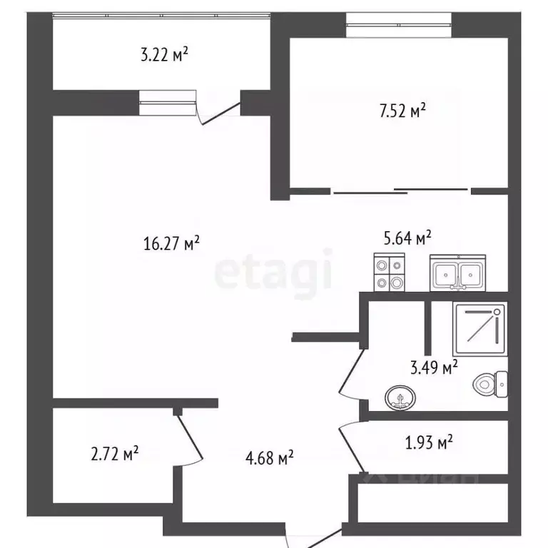 1-к кв. Москва Фестивальная ул., 29 (45.0 м) - Фото 2
