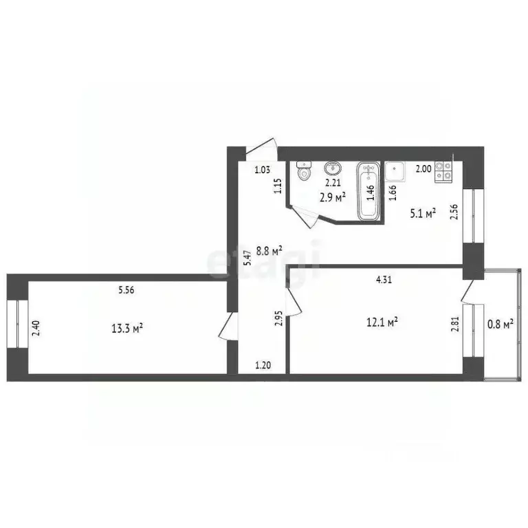 2-к кв. Самарская область, Красноярский район, Новосемейкино городское ... - Фото 2