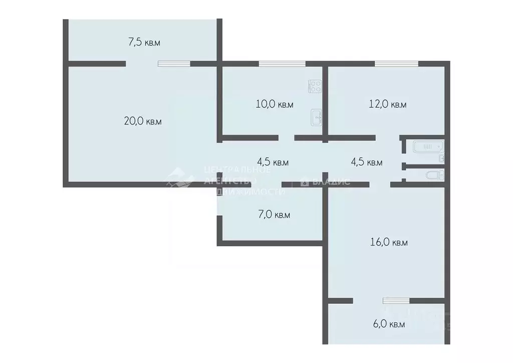 3-к кв. Рязанская область, Рязань Мервинская ул., 164А (70.2 м) - Фото 1