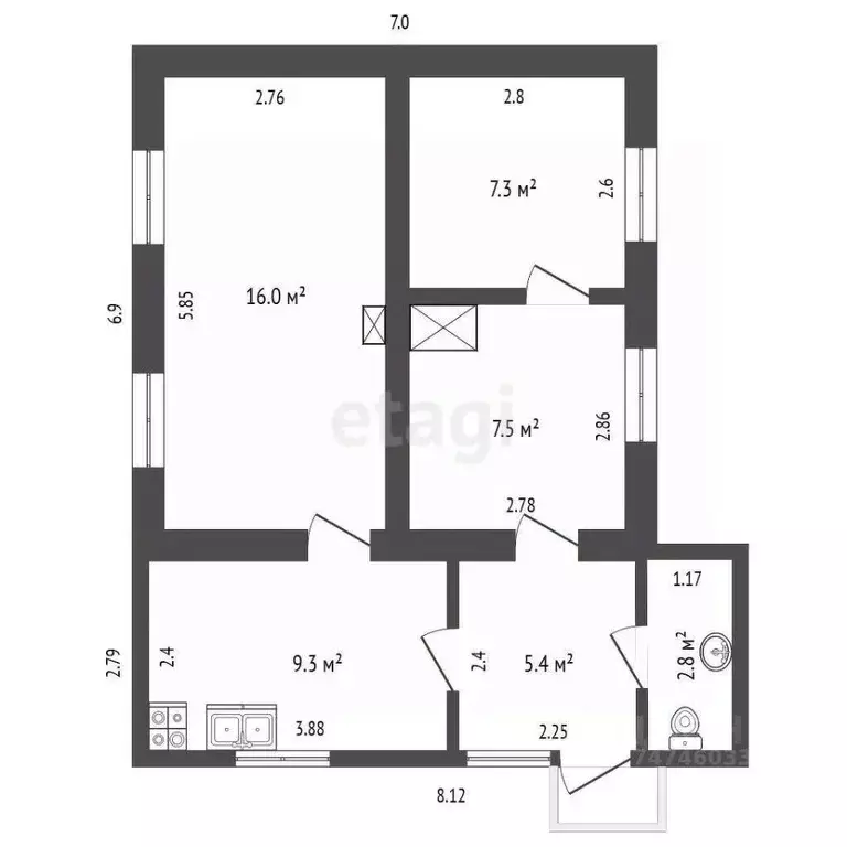 Дом в Крым, Сакский район, с. Молочное ул. Первомайская, 9 (100 м) - Фото 2