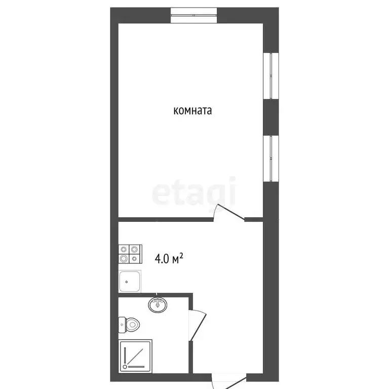 Квартира, 1 комната, 36.2 м - Фото 1