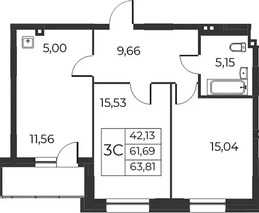 2-комнатная квартира: Новосибирск, улица Гоголя, 222 (63 м) - Фото 0