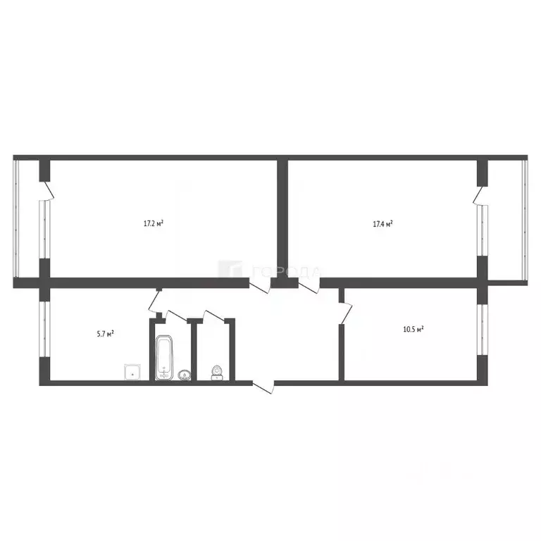 3-к кв. Алтайский край, Барнаул ул. Новосибирская, 1 (63.3 м) - Фото 2