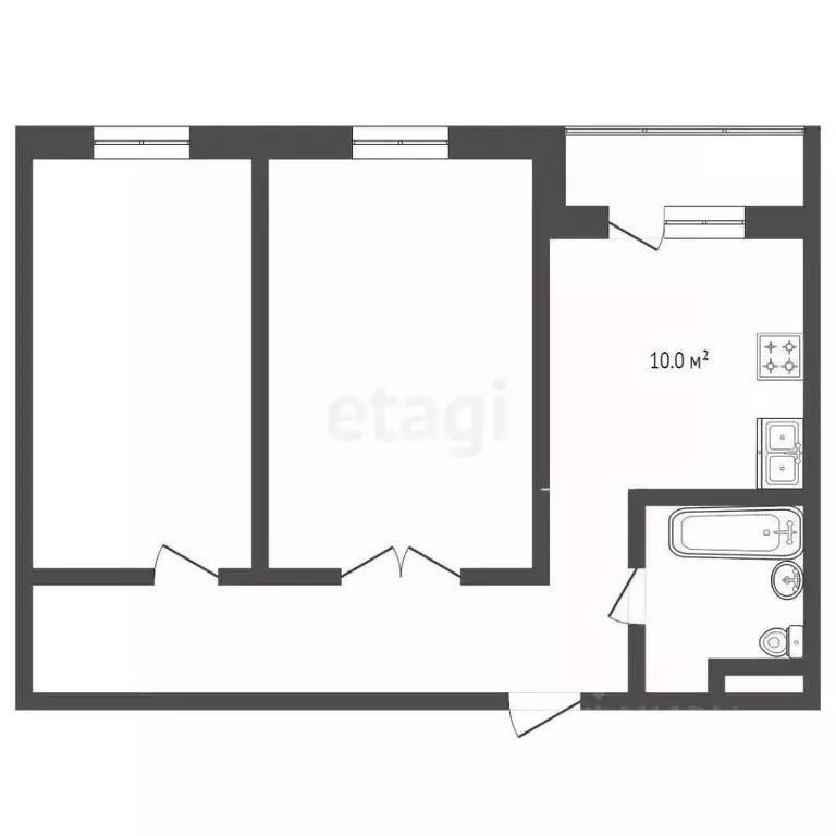 2-к кв. Ханты-Мансийский АО, Сургут Игоря Киртбая ул., 18 (62.2 м) - Фото 2