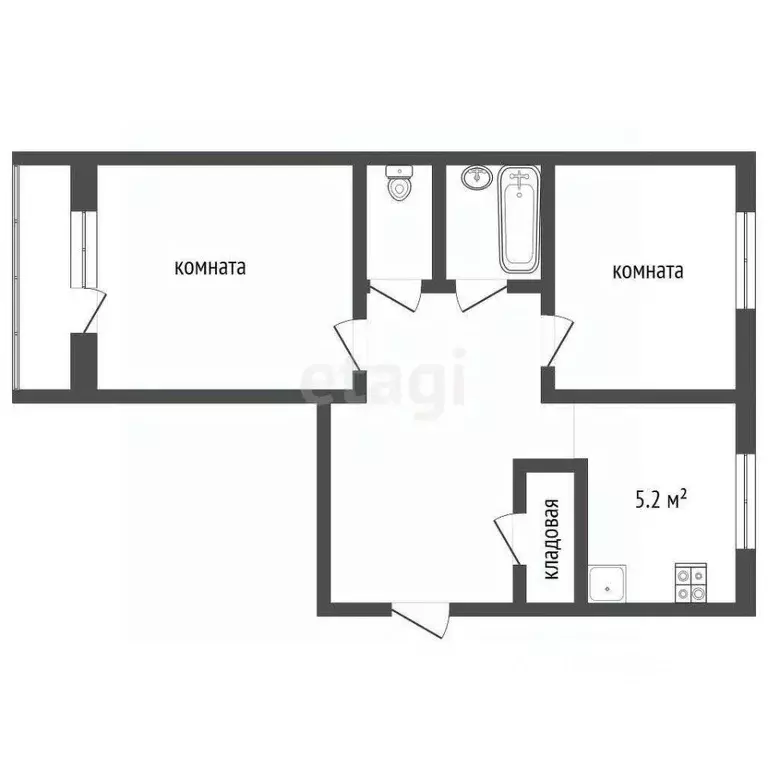 2-к кв. Ростовская область, Таганрог ул. Чехова, 318 (48.0 м) - Фото 1