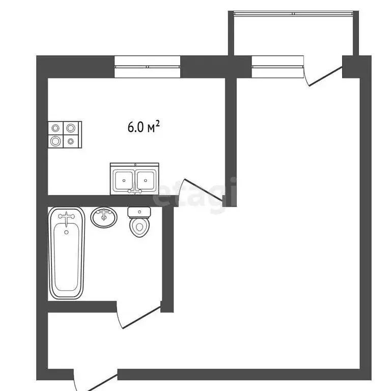 1-комнатная квартира: Серпухов, улица Ракова, 3 (32.7 м) - Фото 2